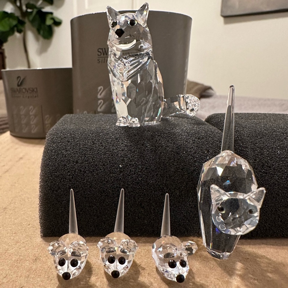 Swarovski Cat and Mouse Set